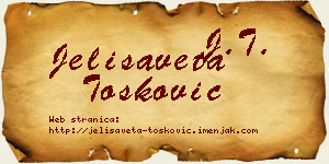 Jelisaveta Tošković vizit kartica